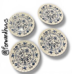 Set of 4 Old Vienna Ironstone Plates – Wood & Sons – 8” – England – Good Conditi
